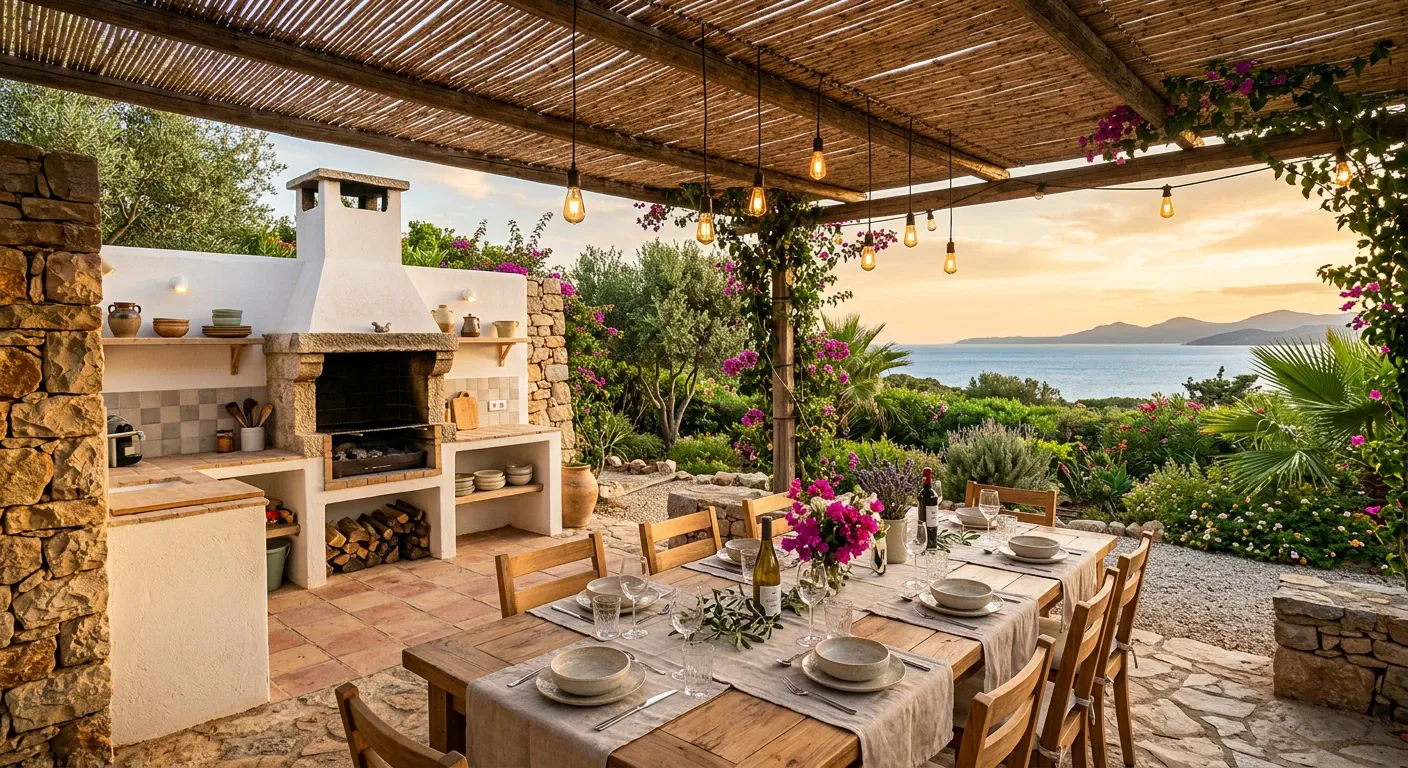 Cuisine d’été sous pergola