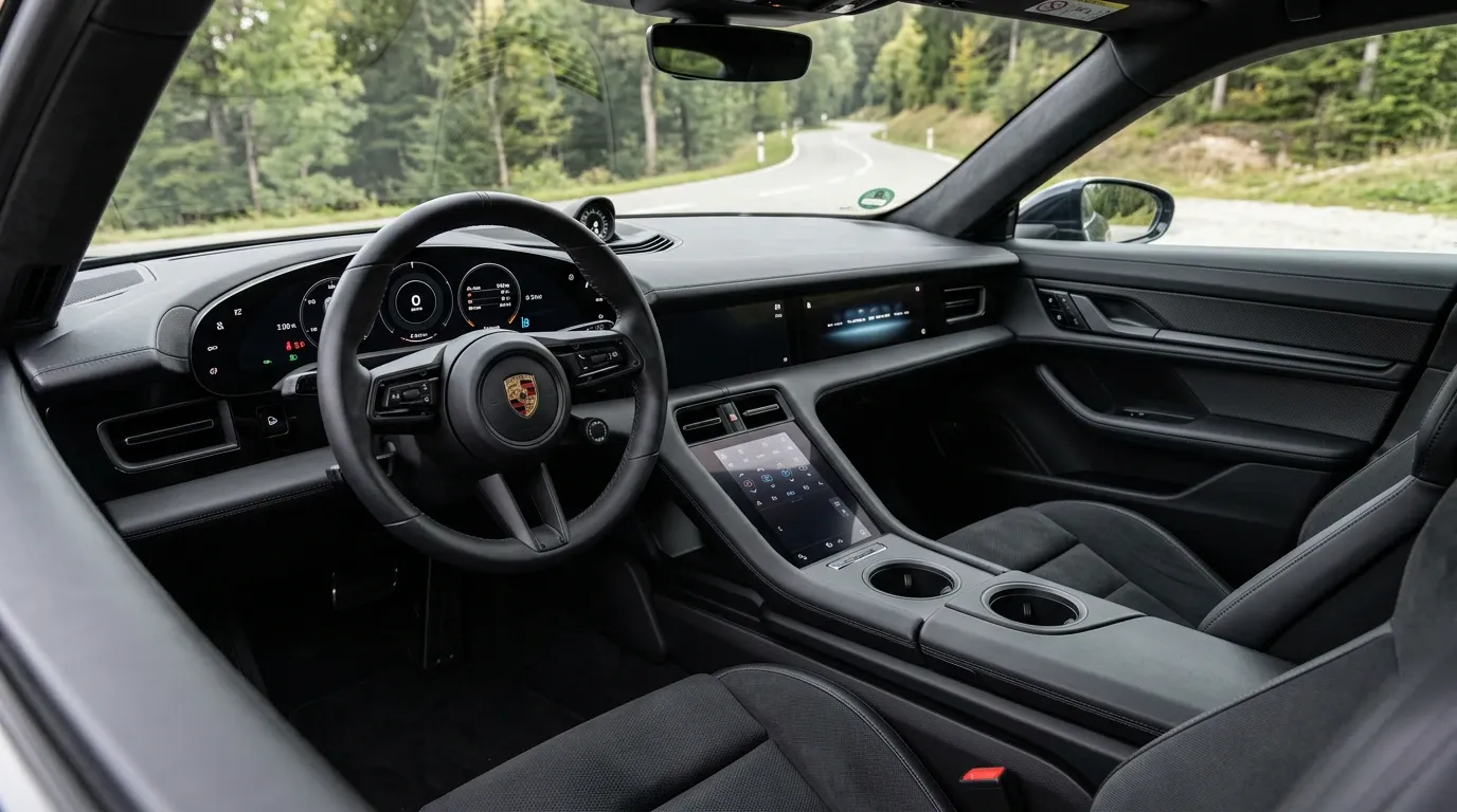 Habitacle numérique de la Porsche Taycan